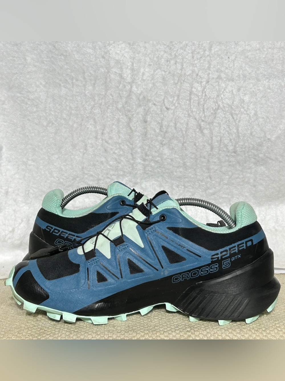 Salomon Womens Blue Speedcross 5 GTX Gortex Trail Running Sneakers Shoes SZ 7.5 - Picture 7 of 11
